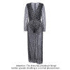 Simplee V neck black dress women Sexy transparent mesh christmas party dresses vestidos High side split sequins long dress