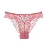 Varsbaby Underwear Women Sexy Bow Briefs See Through Female Seamless Lace Panties