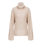 Simplee Sexy backless cross turtleneck knitted sweater Women batwing sleeve 2018 autumn winter casual loose pullover jumper