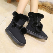 New comfortable plush warm women snow boots solid color slip-on ladies shoes women boots tound toe flat winter shoes woman