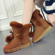 New comfortable plush warm women snow boots solid color slip-on ladies shoes women boots tound toe flat winter shoes woman