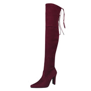 Women Stretch Faux Slim High Boots Over The Knee Boots High Heels Shoes