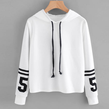 Women Hoodie Sweatshirt Jumper Sweater Crop Top  Pullover Tops