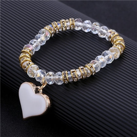 ZOSHI Romantic Vintage Bracelets For Women Heart Pendant Bracelets with bling crystal Beads Fit Pan Bracelets Jewelry
