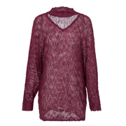 Conmoto Loose Halter Choker Knitted Sweater Fashion 2018 Women Winter Sweater Knitting Pullovers feminino Long Knitwear oversize