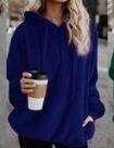 women hoodie solid zipper block hooded pullover sweatshirt casual loose long sleeve pockets plush pullovers plus size 5XL
