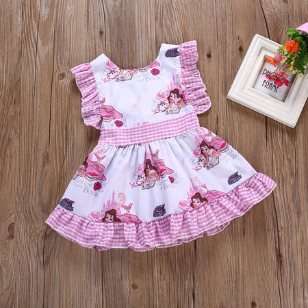 2018 Summer Baby Girl Dresses Princess Cartoon Dress with backless sleeveless  1-5y outfit clothes cute lovely party wear