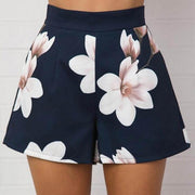 2018 Fashion Summer Women Sexy Shorts High Waist Zipped Flowers Printing Ladies Girls Casual Wide Leg Short Trouser