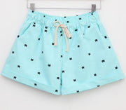 2018 New Summer Shorts Cats Pattern High Waist Elastic Cotton Short Fresh Floral Women Shorts Feminino