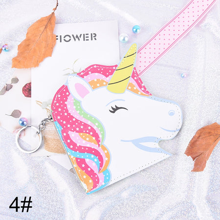 5styles Cartoon Animal Unicorn Coin Purse Girls Small Mini Change PU Leather Wallet Purse Women Key Wallet Coin Bag Kids Gifts
