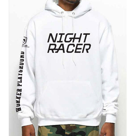 SHARK & Worker Playground Men's Boy White Hoodie Tracksuit Autumn Winter Pocket Stand Hat Long Sleeve Tops Sweatshirt /SWP-P002W