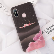 USLION Cartoon Plane Moon Stars Phone Case For Xiaomi Mi8 SE REDMI 5 5A 6 Pro Redmi Note 5 Pro Note 3 Hard PC Full Cover Cases