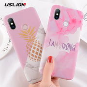 Marble Phone Case For Xiaomi 8 Mi8 SE 6 Plus Cartoon Pineapple Letter Back Cover Coque For Redmi 5 5A 6 Pro Hard PC Cases