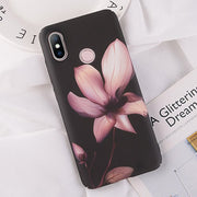 USLION Camellia Flower Leaf Case For Xiaomi POCOPHONE F1 Mi 8 SE Mi 5 5s 6 Plus Redmi 6 6A Note 5 Pro Phone Cases Hard PC Cover